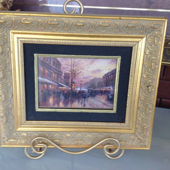Beautiful Gold Framed Paris Street Scene Print - Picture 1 of 4